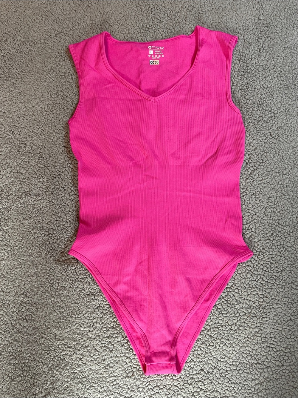 Pink bodysuit with built in bra, Size L #lingerie #bodysuit